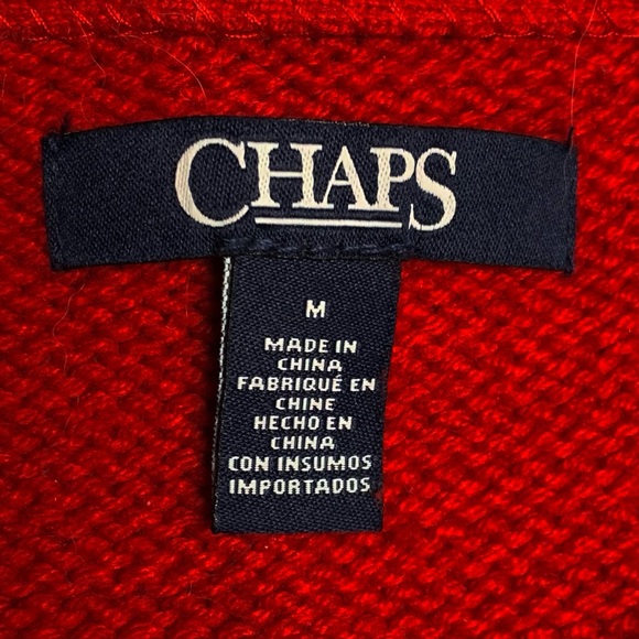 ❤️ CHAPS Loose Fit Medium, Knit Red Sweater ❤️ - Picture 2 of 2